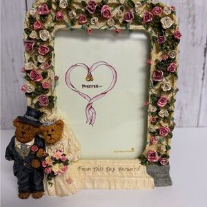 Boyds Bears Bearstone Collection Wedding Picture Frame Great Condition